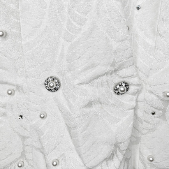 Saks Fifth Avenue After Five by Julie Duroche Vintage White Sparkle Suit Size 4 - Picture 9 of 16